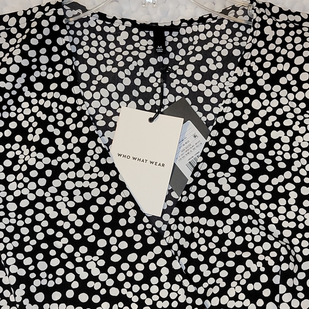New!Black & White Polka Dot Midi dress - Picture 8 of 11